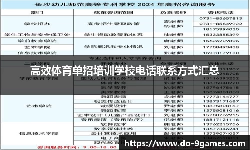 高效体育单招培训学校电话联系方式汇总